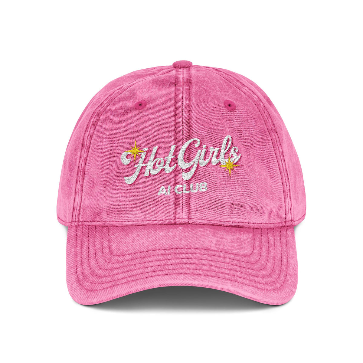 Vintage Embroidered 'Hot Girls' Floral Baseball Cap