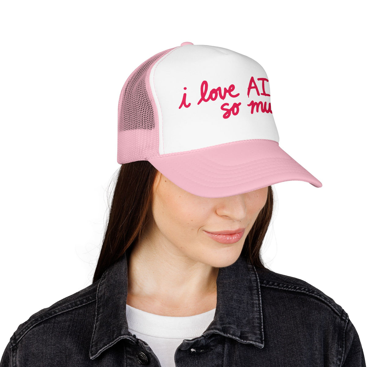 I LOVE AI SO MUCH Foam Trucker Hat