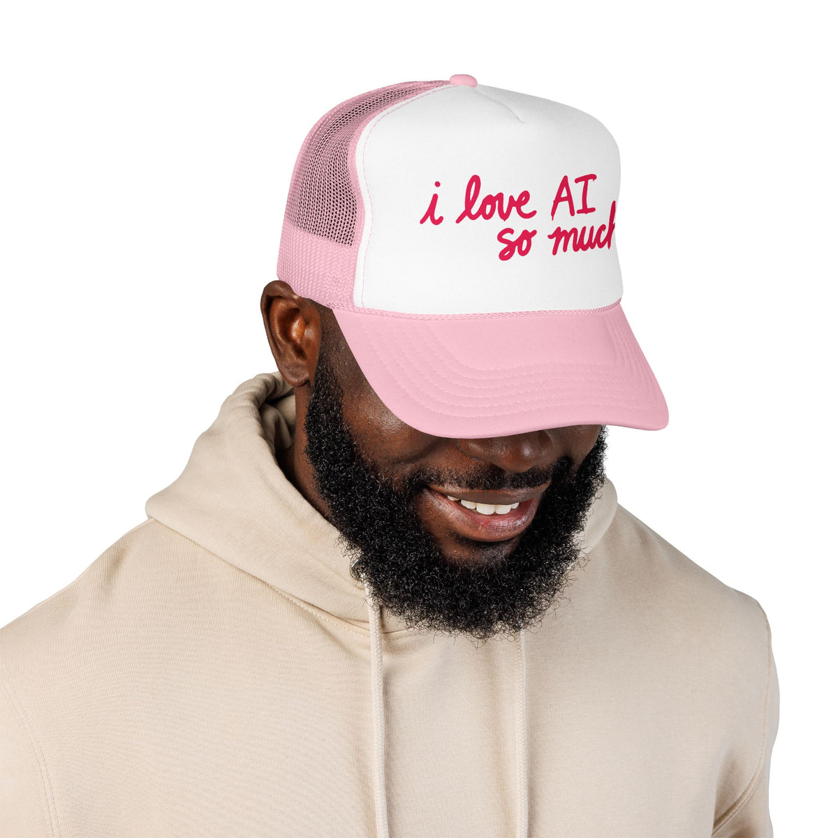I LOVE AI SO MUCH Foam Trucker Hat