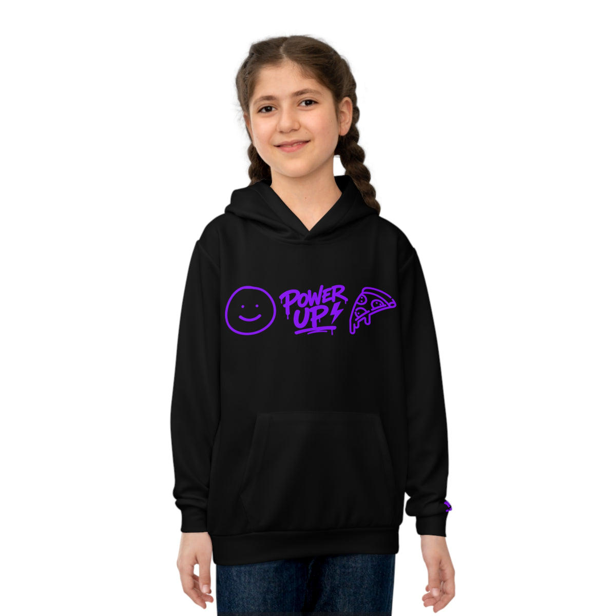 Children's Hoodie - 'AI DRIP' Neon Purple Streetwear Kids Hoodie (Power Up!)