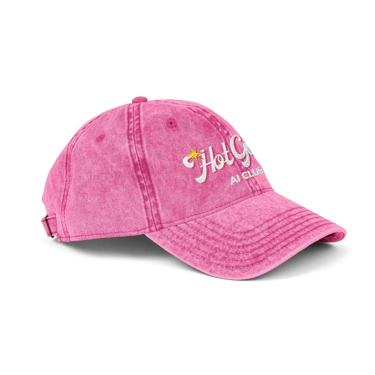 Vintage Embroidered 'Hot Girls' Floral Baseball Cap
