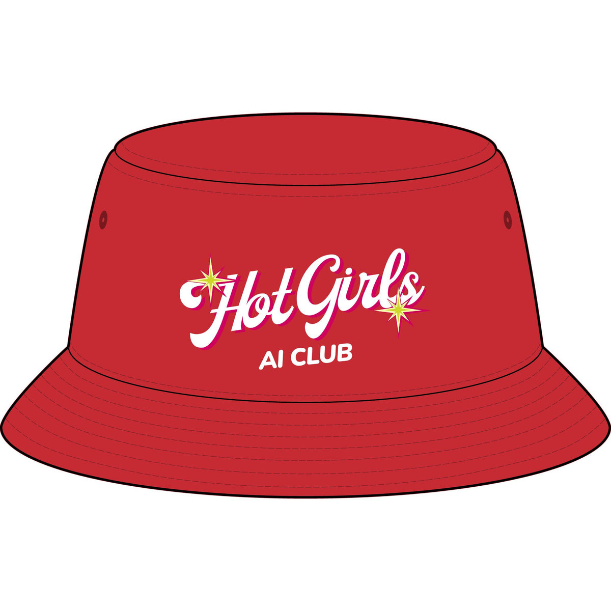 Bucket Hat — "Hot Girls AI Club" Pink Retro Logo