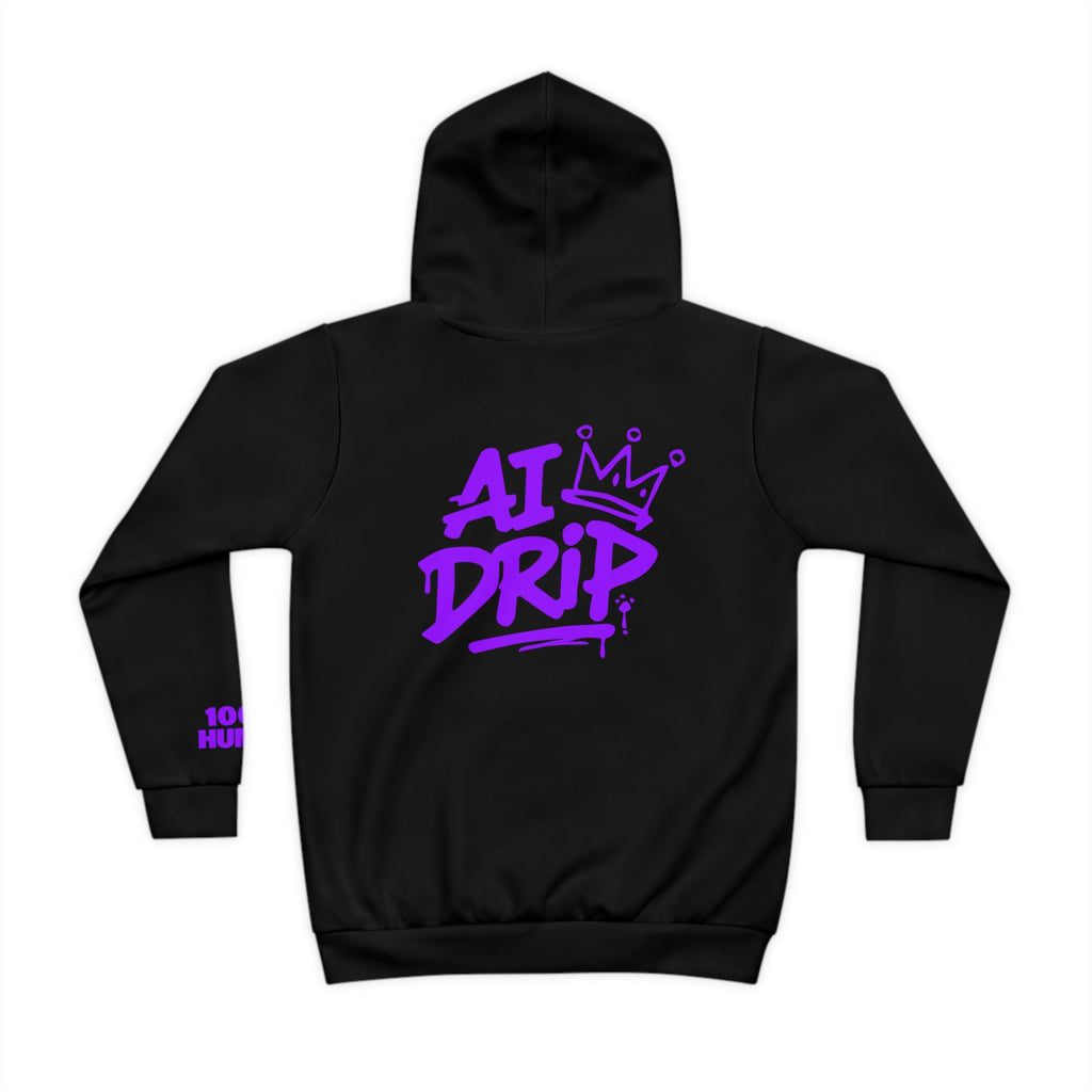Children's Hoodie - 'AI DRIP' Neon Purple Streetwear Kids Hoodie (Power Up!)