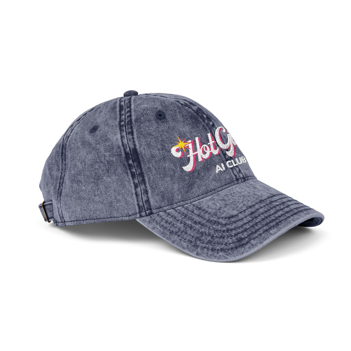 Vintage Embroidered 'Hot Girls' Floral Baseball Cap