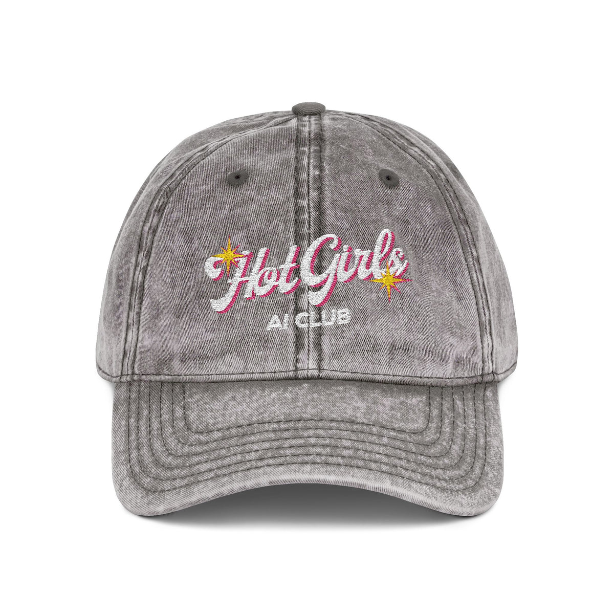 Vintage Embroidered 'Hot Girls' Floral Baseball Cap