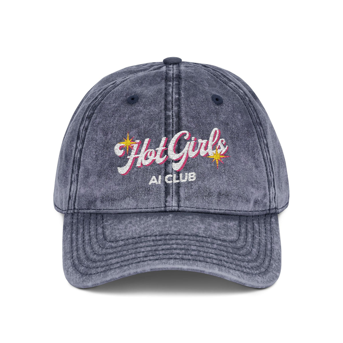 Vintage Embroidered 'Hot Girls' Floral Baseball Cap