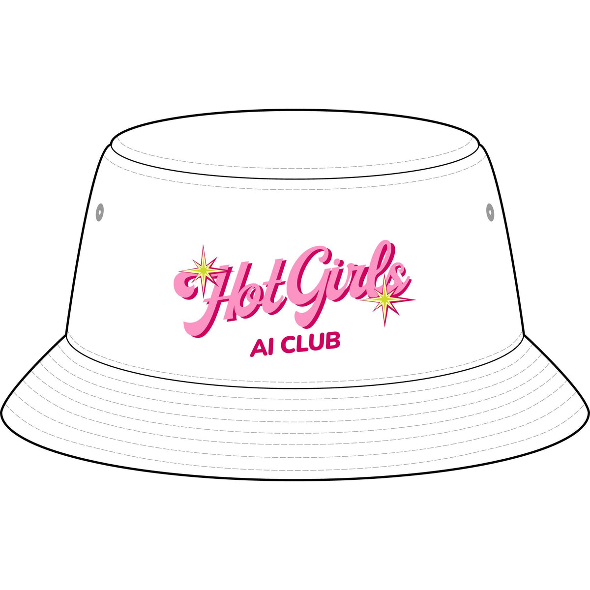 Bucket Hat — "Hot Girls AI Club" Pink Retro Logo