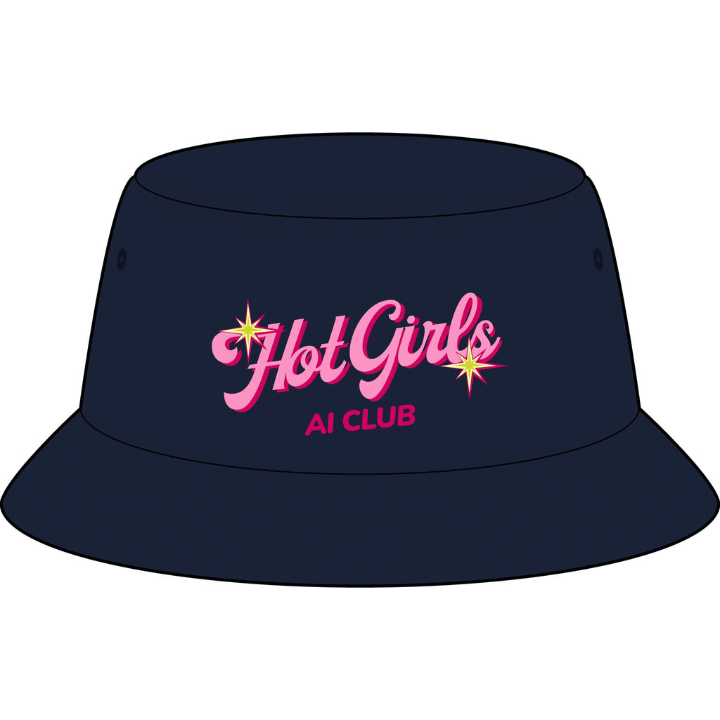 Bucket Hat — "Hot Girls AI Club" Pink Retro Logo