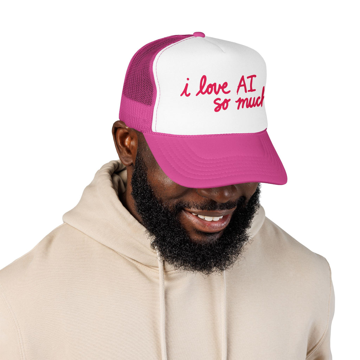 I LOVE AI SO MUCH Foam Trucker Hat