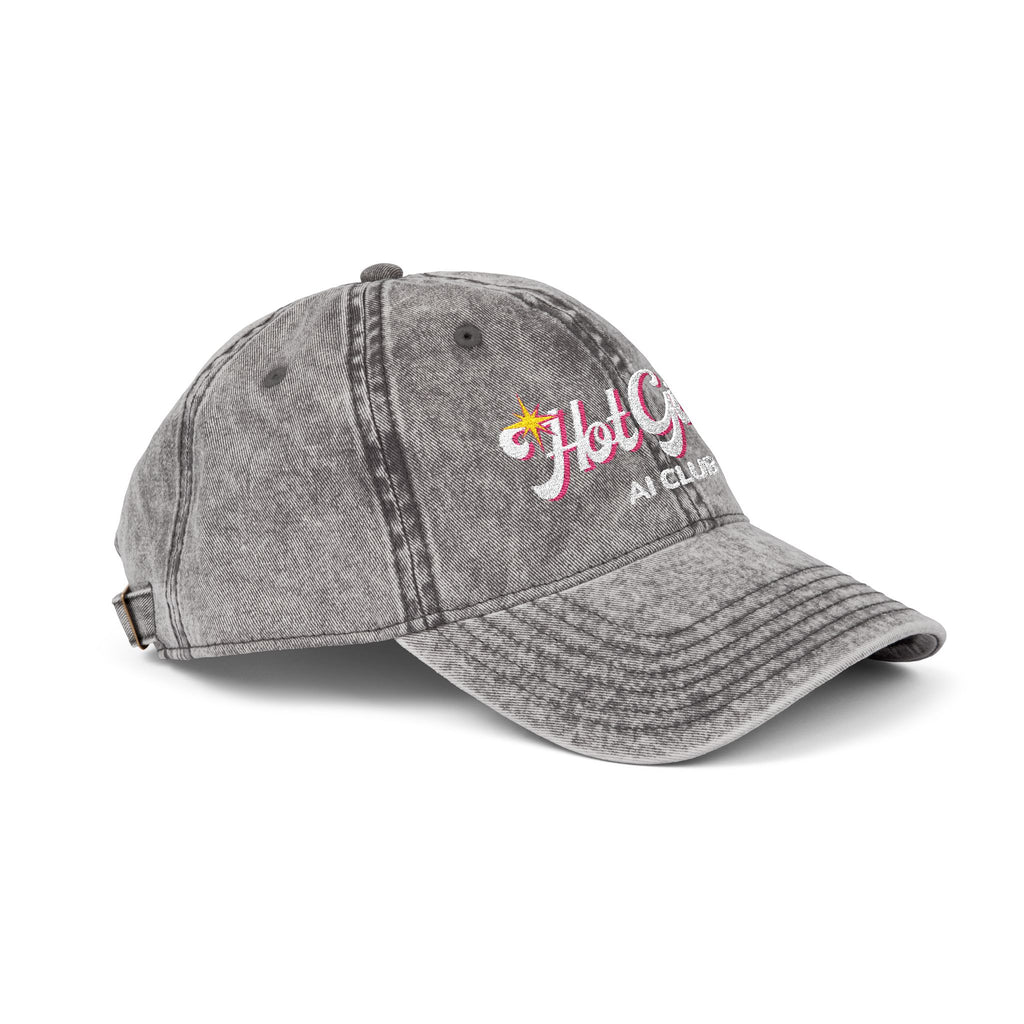 Vintage Embroidered 'Hot Girls' Floral Baseball Cap