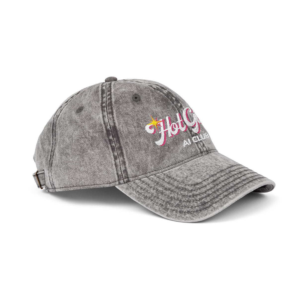 Vintage Embroidered 'Hot Girls' Floral Baseball Cap